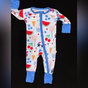 Little Sleepies Red, White, and Cute Zippy, Size NB